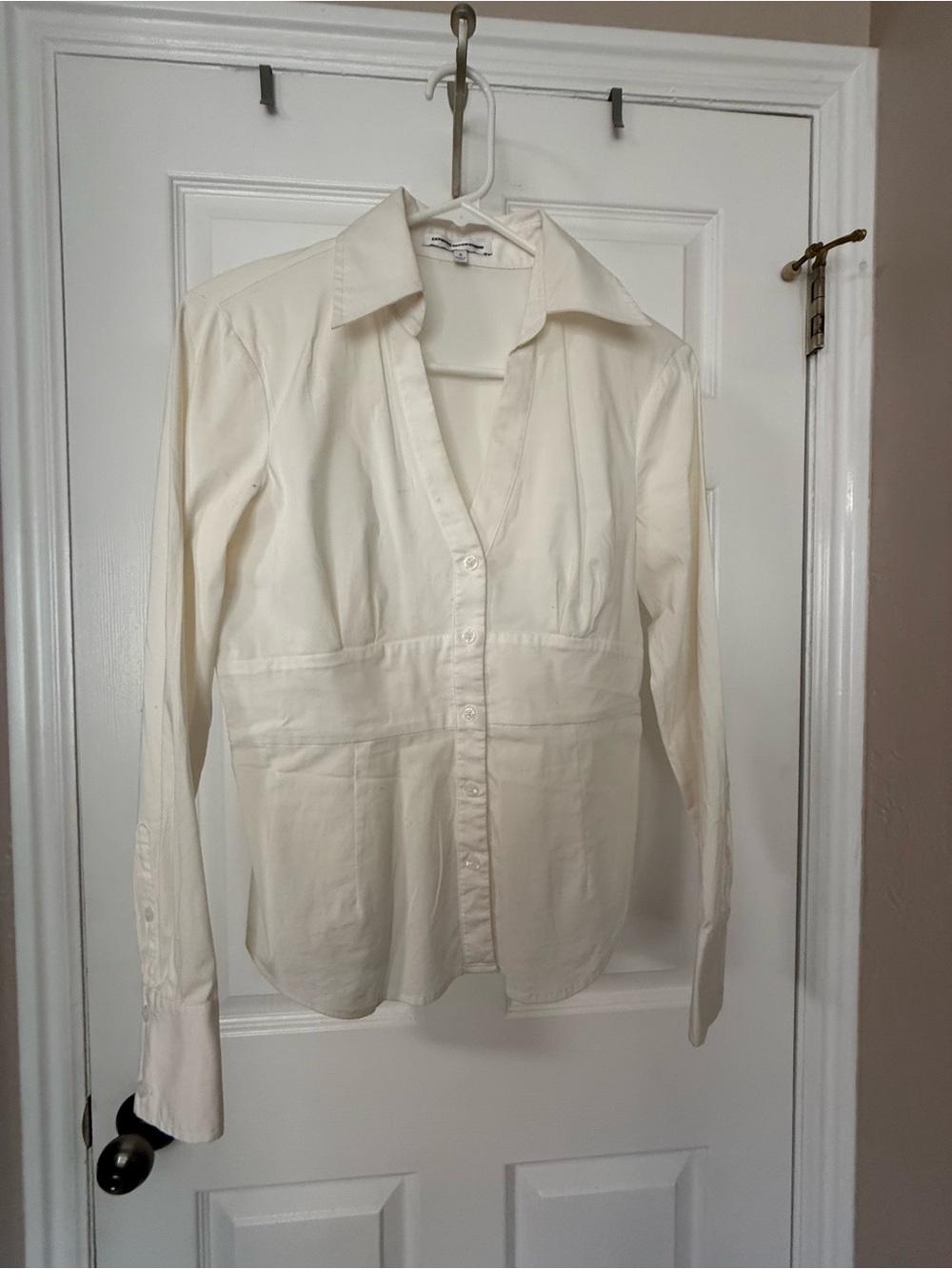 Express White Button-Front Shirt